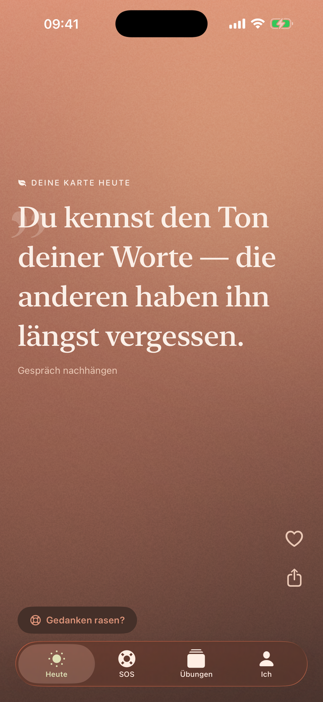 Tageskarte im Abendhimmel-Theme